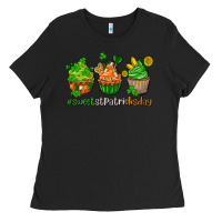 Black sweet st patricks day cupcake Ladies Tee - AdoDesignShop