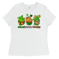 White sweet st patricks day cupcake Ladies Tee - AdoDesignShop