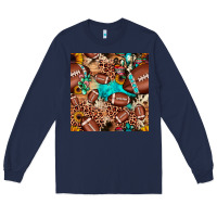 Navy football cactus sunflower seamless pattern Long Sleeve Tee - JahusDesignShop