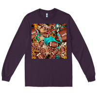 Plum football cactus sunflower seamless pattern Long Sleeve Tee - JahusDesignShop