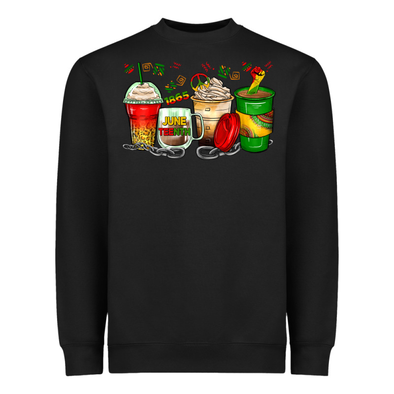 Juneteenth Coffee Cups Heavyweight Sweatshirt by Zillion Design Studio | Teevron