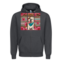 Smoke british bulldog floral serape Zipper Hoodie - Artiststas