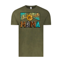 Vintage Olive mama sunflower junkie Vintage Tee - Zillion Design Studio