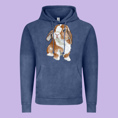 Cute Bunny Vintage Hoodie Designed By Ranaportraitstore