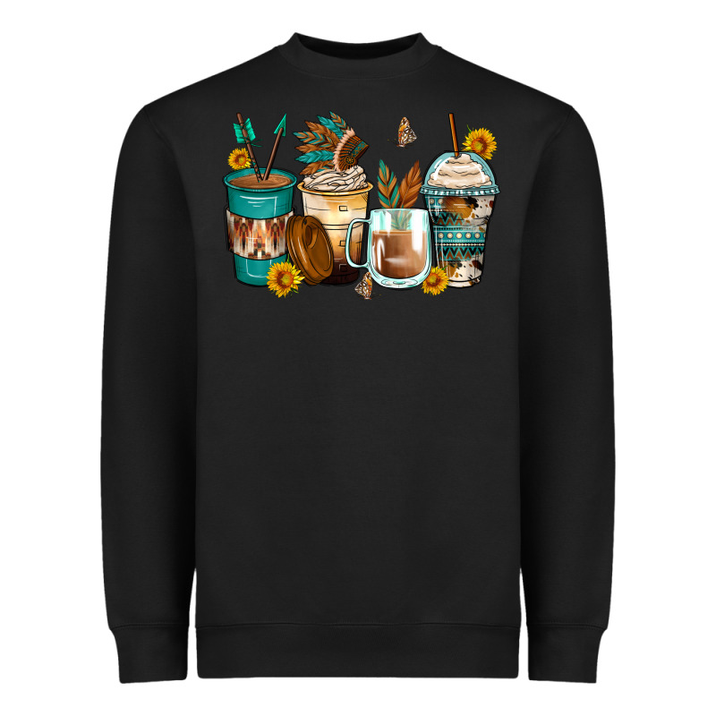 Indian Headdress Coffee Cups Heavyweight Sweatshirt by Zillion Design Studio | Teevron