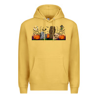 Antique Gold headstone and coffin lebbey glass Premium Hoodie - BundleAndBundleShop