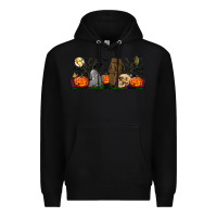 Black headstone and coffin lebbey glass Premium Hoodie - BundleAndBundleShop