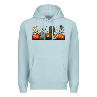Blue Mist headstone and coffin lebbey glass Premium Hoodie - BundleAndBundleShop
