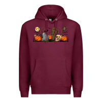 Burgundy headstone and coffin lebbey glass Premium Hoodie - BundleAndBundleShop