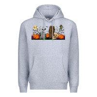 Heather Grey headstone and coffin lebbey glass Premium Hoodie - BundleAndBundleShop