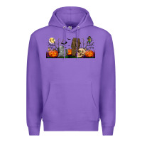 Purple headstone and coffin lebbey glass Premium Hoodie - BundleAndBundleShop