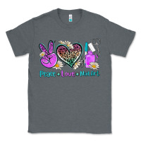 Charcoal Heather peace love nail art Classic Tee - AdoDesignShop
