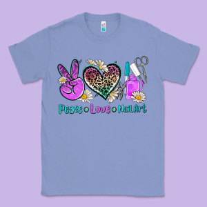 Peace Love Nail Art Classic Tee Designed By Adodesignshop