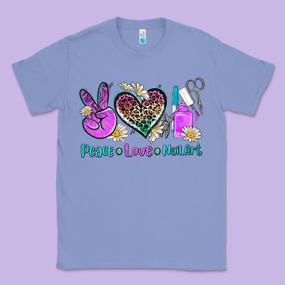 Peace Love Nail Art Classic Tee Designed By Adodesignshop