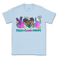 Dusty Blue peace love nail art Classic Tee - AdoDesignShop