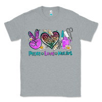Heather Grey peace love nail art Classic Tee - AdoDesignShop
