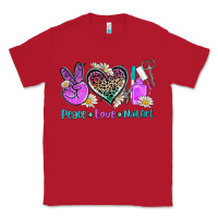 Red peace love nail art Classic Tee - AdoDesignShop