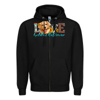 Black love golden retriever Zipper Hoodie - Artiststas
