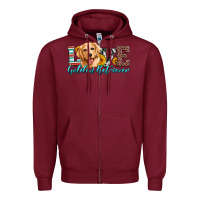 Burgundy love golden retriever Zipper Hoodie - Artiststas