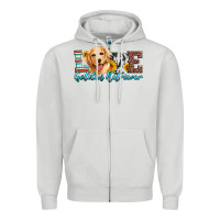 Dove Grey love golden retriever Zipper Hoodie - Artiststas