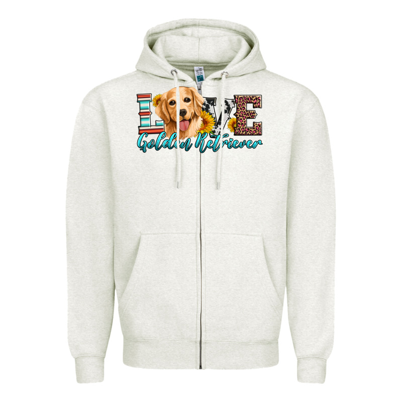 Love Golden Retriever Zipper Hoodie by Artiststas | Teevron