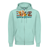 Seafoam love golden retriever Zipper Hoodie - Artiststas