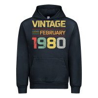 Navy Born in 1980 Vintage February Urban Hoodie - Bettercallsaul