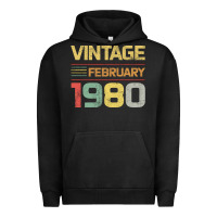 Pigment Black Born in 1980 Vintage February Urban Hoodie - Bettercallsaul