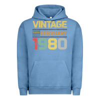 Pigment Pebble Blue Born in 1980 Vintage February Urban Hoodie - Bettercallsaul