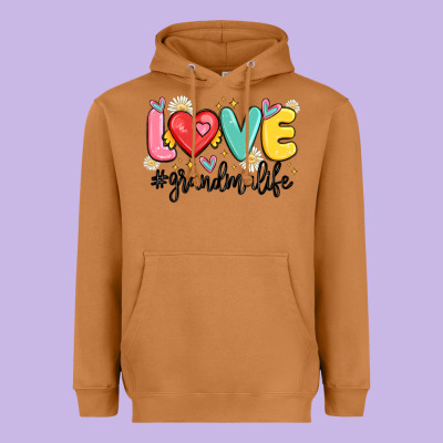 Love Grandma Life Heavyweight Hoodie Designed By Maliassmallbusiness