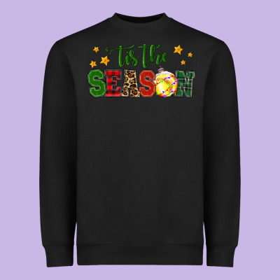 'tis The Season Softball Christmas Heavyweight Sweatshirt Designed By Ranaportraitstore