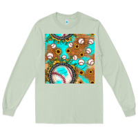 Matcha baseball turquoise sunflower seamless pattern Long Sleeve Tee - JahusDesignShop