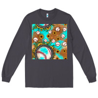 Smoke baseball turquoise sunflower seamless pattern Long Sleeve Tee - JahusDesignShop