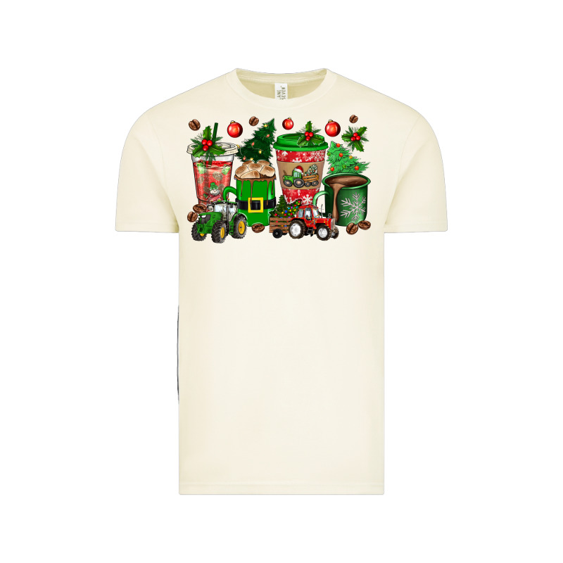 Christmas Tractor Coffee Cups Vintage Tee by texasbilliewilder | Teevron