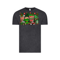 Vintage Black christmas tractor coffee cups Vintage Tee - texasbilliewilder