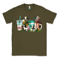 Army Green cow coffee cups Classic Tee - AdoDesignShop