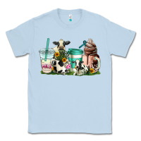 Dusty Blue cow coffee cups Classic Tee - AdoDesignShop