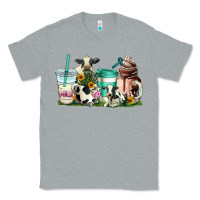 Heather Grey cow coffee cups Classic Tee - AdoDesignShop