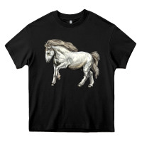 Black percheron horse Heavy Core Tee - LillyAllenDesigns