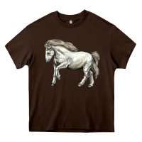 Chocolate Brown percheron horse Heavy Core Tee - LillyAllenDesigns