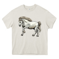 Cream percheron horse Heavy Core Tee - LillyAllenDesigns