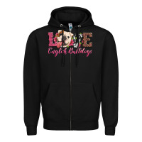 Love English Bulldogs Zipper Hoodie | Teevron