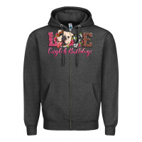 Charcoal Heather love english bulldogs Zipper Hoodie - Artiststas