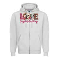 Dove Grey love english bulldogs Zipper Hoodie - Artiststas