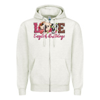 Oatmeal Heather love english bulldogs Zipper Hoodie - Artiststas