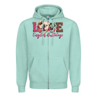 Seafoam love english bulldogs Zipper Hoodie - Artiststas