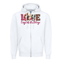White love english bulldogs Zipper Hoodie - Artiststas