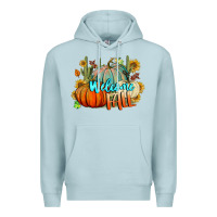 Blue Mist Welcome Fall Pumpkins Premium Hoodie - BundleAndBundleShop