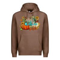Chestnut Welcome Fall Pumpkins Premium Hoodie - BundleAndBundleShop