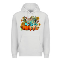 Dove Grey Welcome Fall Pumpkins Premium Hoodie - BundleAndBundleShop